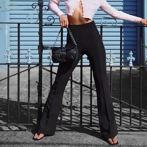 Princess Polly Black Mini Flared Pants